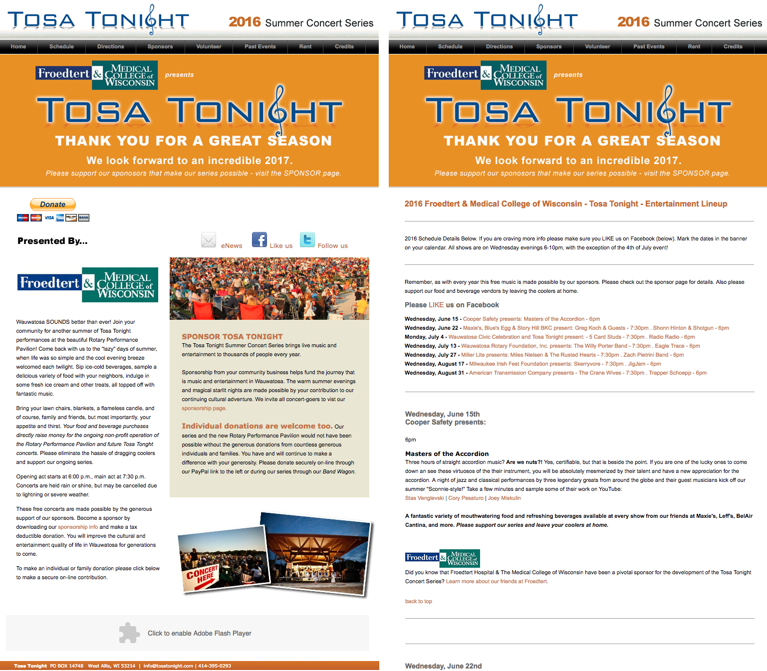 Tosa Tonight Old Website
